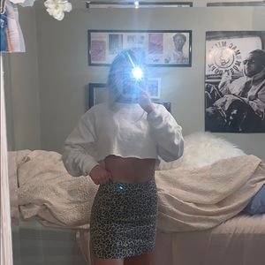 Cheetah print jean skirt